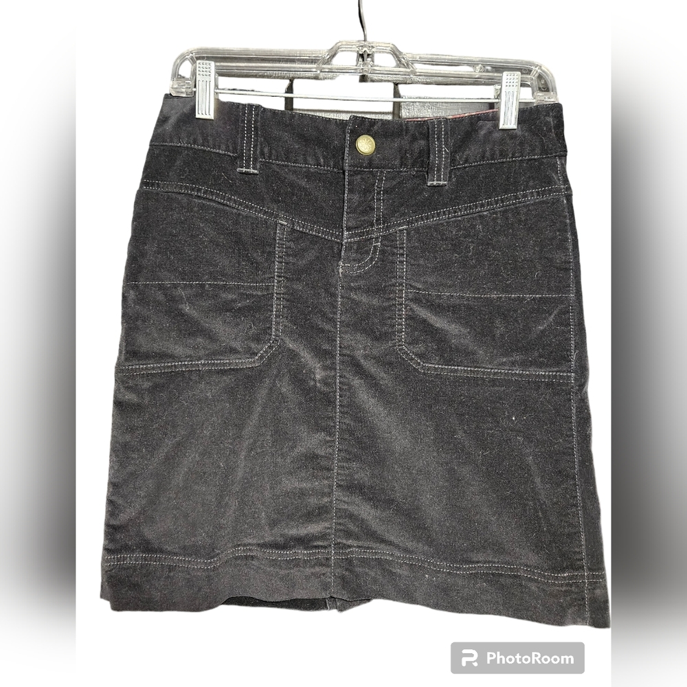 Athleta Black Washed Velvet Skirt Size 4
